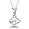 Pave Skirt Fan-shaped Solitaire Style Diamond Pendant Setting
