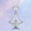 Pave Skirt Fan-shaped Solitaire Style Diamond Pendant Setting