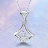 Pave Skirt Fan-shaped Solitaire Style Diamond Pendant Setting