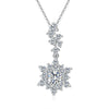 Pavé Snowflake Shape Halo Style Diamond Pendant Setting