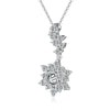 Pavé Snowflake Shape Halo Style Diamond Pendant Setting