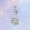 Pavé Snowflake Shape Halo Style Diamond Pendant Setting