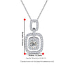 Pavé Square Halo Diamond Pendant Setting