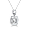 Pavé Square Halo Diamond Pendant Setting