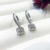 Pavé Square Halo Princess Cut Lab Grown Diamond Earrings 18K White Gold