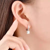 Pavé Square Halo Princess Cut Lab Grown Diamond Earrings 18K White Gold