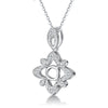 Pave Star Shape Solitaire Style Diamond Pendant Setting
