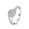 Pavé Swirl V-Shank Halo Style Diamond Engagement Ring Setting