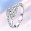 Pavé Swirl V-Shank Halo Style Diamond Engagement Ring Setting