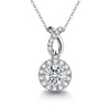 Pavé Twist Floating Halo Style Diamond Pendant Setting