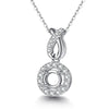 Pavé Twist Floating Halo Style Diamond Pendant Setting