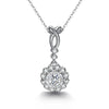 Pavé Twist Floral Halo Style Diamond Pendant Setting
