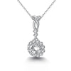 Pavé Twist Floral Halo Style Diamond Pendant Setting