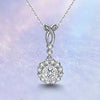 Pavé Twist Floral Halo Style Diamond Pendant Setting