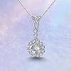 Pavé Twist Floral Halo Style Diamond Pendant Setting