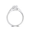 Pavé Twisted Swirl Half Bezel Set Diamond Engagement Ring Setting