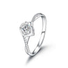 Pavé Twisted Swirl Half Bezel Set Diamond Engagement Ring Setting