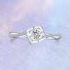 Pavé Twisted Swirl Half Bezel Set Diamond Engagement Ring Setting