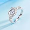 Pavé V-Shank Heart Shape Halo Lab Grown Diamond Ring in 18K White Gold