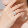 Pavé V-Shank Heart Shape Halo Lab Grown Diamond Ring in 18K White Gold