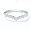 Pavé V Shape Contour Lab Grown Diamond Bracelet 18K White Gold