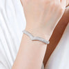 Pavé V Shape Contour Lab Grown Diamond Bracelet 18K White Gold