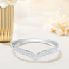 Pavé V Shape Contour Lab Grown Diamond Bracelet 18K White Gold