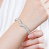 Pavé V Shape Contour Lab Grown Diamond Bracelet 18K White Gold