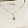 Pear Shaped Double Halo Lab Grown Diamond Necklace 18K White Gold