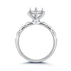 Petite Pavé Channel Bezel Set Diamond Engagement Ring Setting