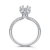 Petite Pavé Floral Halo Style Diamond Engagement Ring Setting