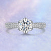 Petite Pavé Floral Halo Style Diamond Engagement Ring Setting