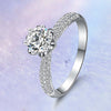 Petite Pavé Floral Halo Style Diamond Engagement Ring Setting