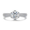 Petite Pavé Floral Halo Style Diamond Engagement Ring Setting