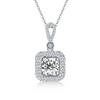 Petite Pavé Square Halo Style Diamond Pendant Setting