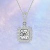 Petite Pavé Square Halo Style Diamond Pendant Setting
