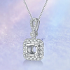 Petite Pavé Square Halo Style Diamond Pendant Setting