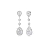 Petite Pear Shaped Lab Grown Diamond Earrings 18K White Gold