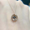 Petite Round Solitaire Lab Grown Diamond Necklace 18K Rose Gold