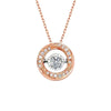 Petite Round Solitaire Lab Grown Diamond Necklace 18K Rose Gold