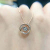 Petite Round Solitaire Lab Grown Diamond Necklace 18K Rose Gold