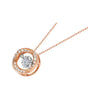 Petite Round Solitaire Lab Grown Diamond Necklace 18K Rose Gold
