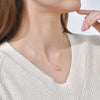 Petite Round Solitaire Lab Grown Diamond Necklace 18K Rose Gold