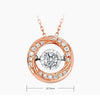 Petite Round Solitaire Lab Grown Diamond Necklace 18K Rose Gold
