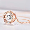 Petite Round Solitaire Lab Grown Diamond Necklace 18K Rose Gold