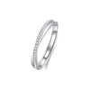 Petite Twisted Lab Grown Diamond Wedding Bands 18K White Gold