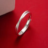 Petite Twisted Lab Grown Diamond Wedding Bands 18K White Gold