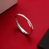 Petite Twisted Lab Grown Diamond Wedding Bands 18K White Gold