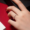 Petite Twisted Lab Grown Diamond Wedding Bands 18K White Gold