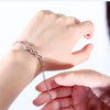 Petite Two-tone Wave Shape Lab Grown Diamond Bracelet in 18K Gold